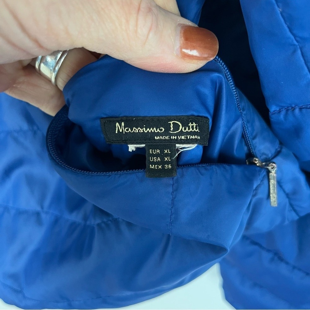Massimo Dutti Reversible Lightweight Puffer Jacket Blue XL Activewear Outdoors - Picture 11 of 14